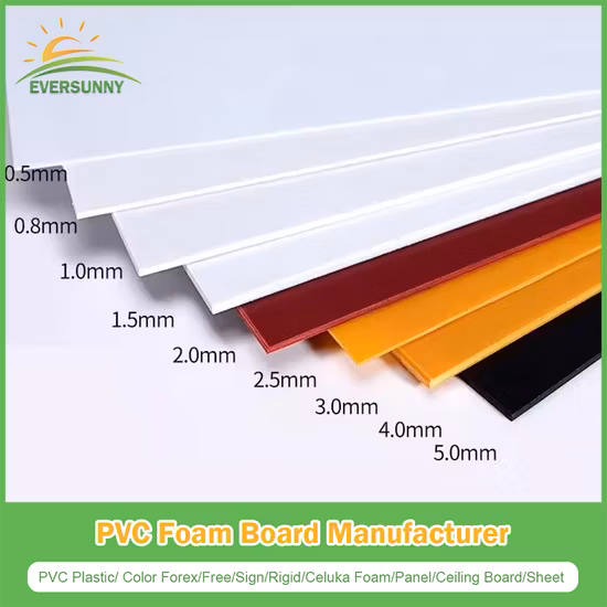 Panneau Jinbao Chine Impression Couleur Blanche 18mm 16mm 15mm Mur Décoratif Poids Bois Plastique 10mm Sintra Mousse Celuka Feuille Sans Panneau De Mousse PVC